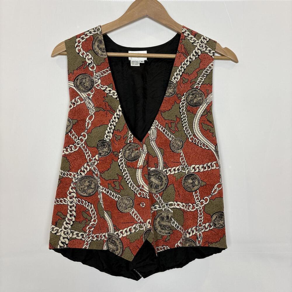 Vtg Neiman Marcus 100% Silk Size: M Men's Suit Jacket Vest View 4